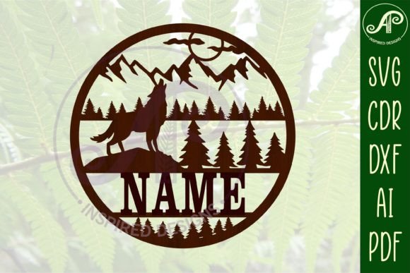 Download Wolf Name Sign SVG Cut File - Wolf name sign Collection