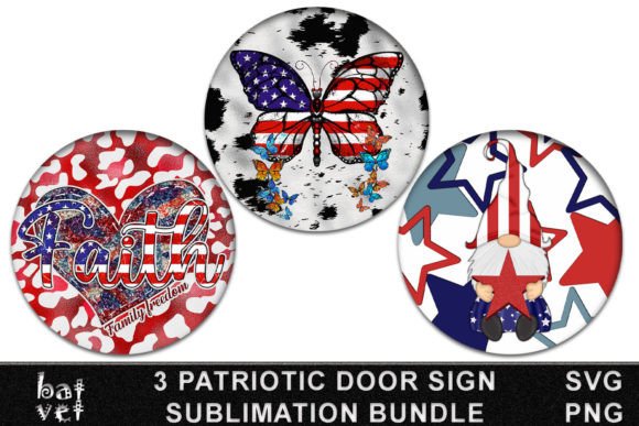 Download Patriotic Door Sign Bundle SVG Design - Premium Resources