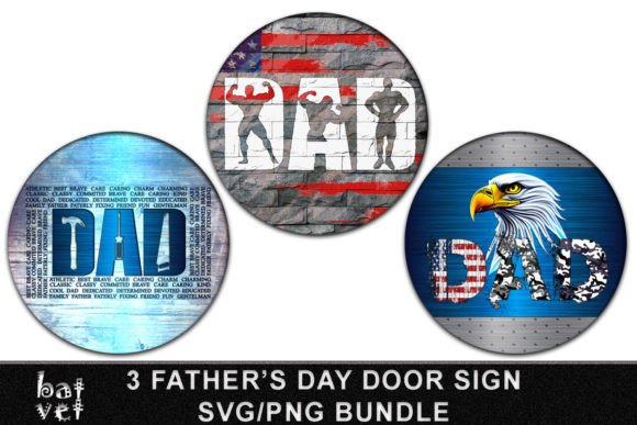Download Father's Day Door Sign Bundle SVG Design - Premium Resources