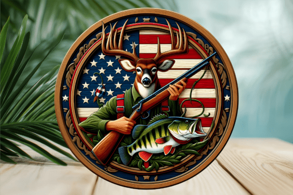 Download American Flag Hunting Fishing Door Sign - Premium Resources
