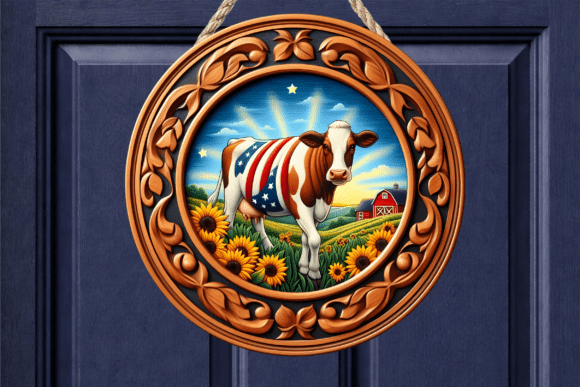 Download Patriotic American Flag Cow Door Sign - Premium Resources