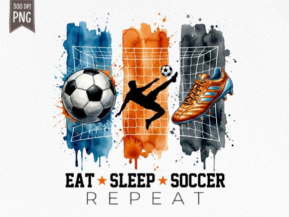 Download Eat Sleep Soccer PNG Brushstroke Design - Soccer Collection
