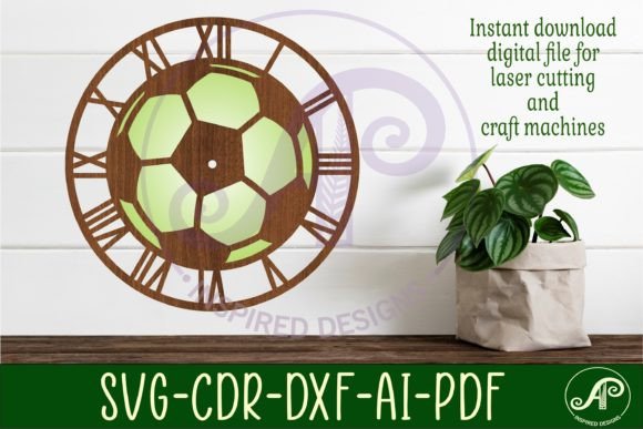 Download Soccer Ball Wall Clock Laser Cut Files - Soccer Collection