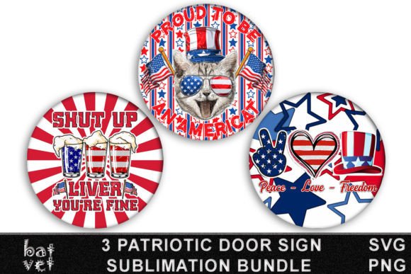Download Patriotic Door Sign Bundle Sublimation - Premium Resources